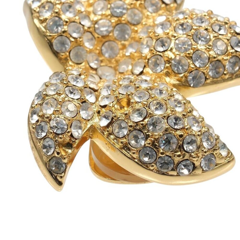 Christian Dior Gold Plated And Rhinestone 25.0 g Earrings - Picture 5 of 7